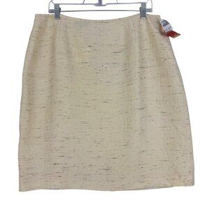 Lafayette‎ 148 Skirt Women's 16 Tweed Pencil Skirt Back Slit Lined Multicolor